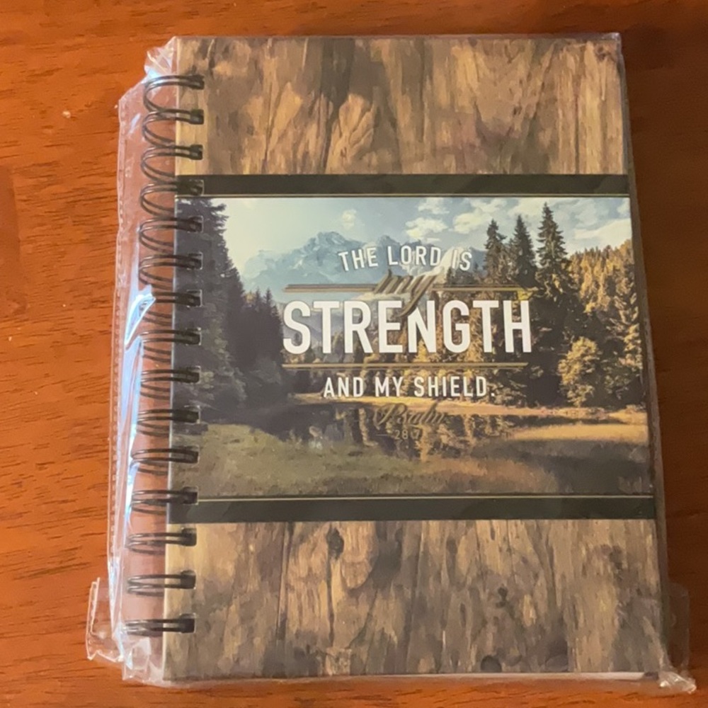 Inspirational Spiral Notebook with Psalm 28:7